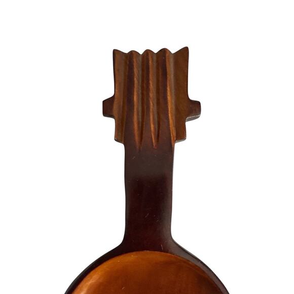 Vintage Wooden Violin Shaped Tray Made in Haiti - Picture 2 of 8